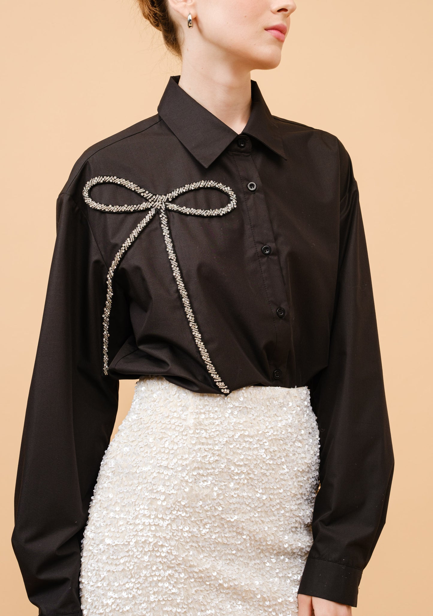 Camisa Rhinestone Bow