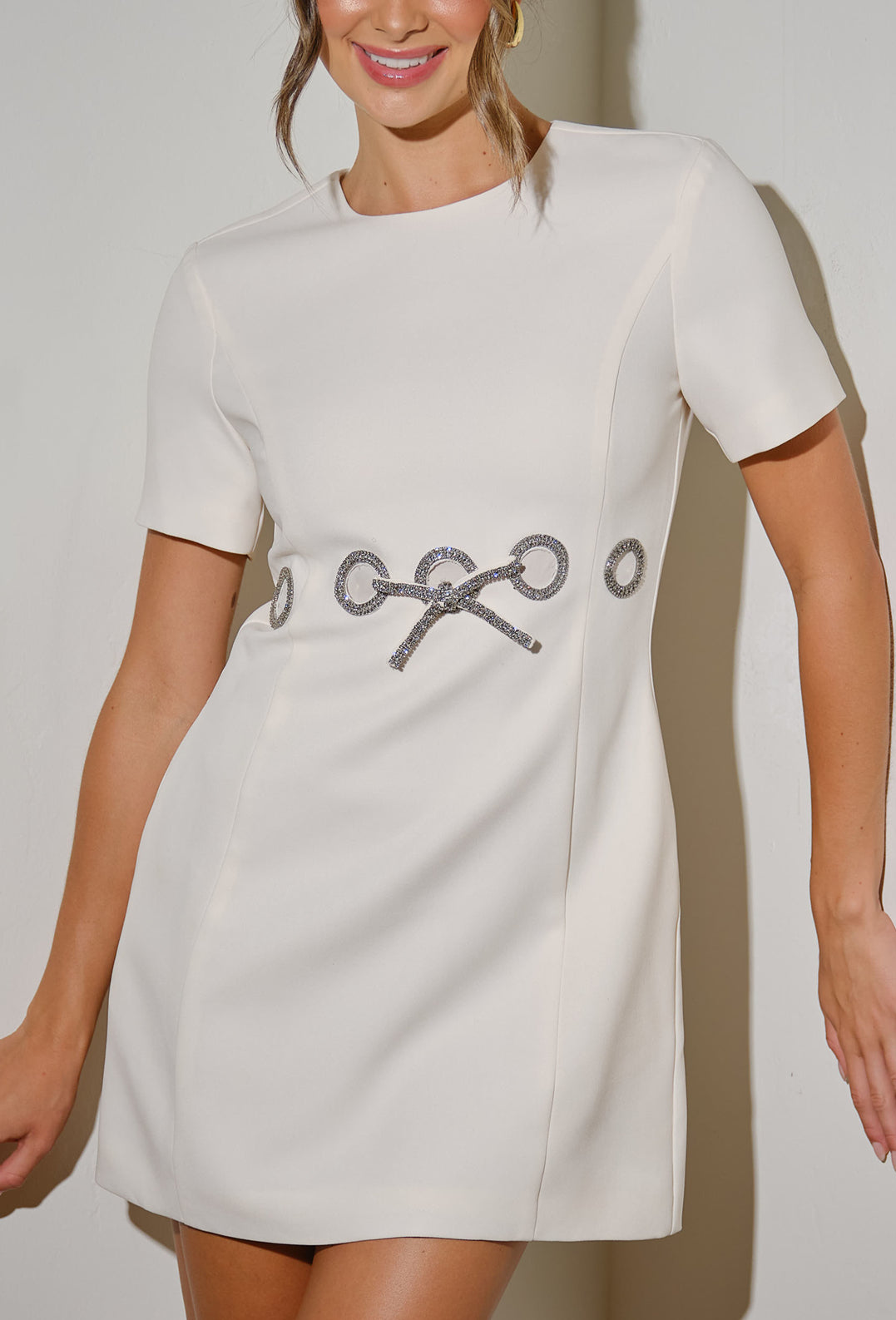 Vestido Rhinestone Bow