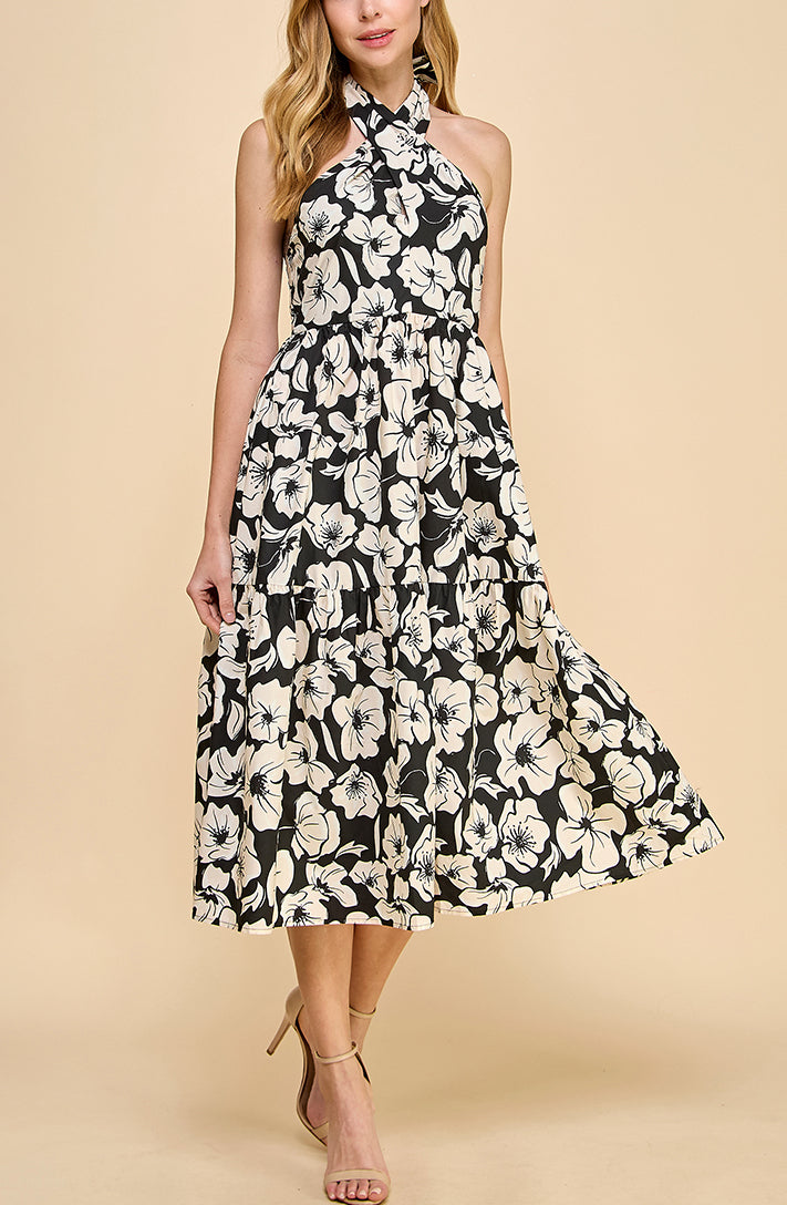 Vestido Halter B&W