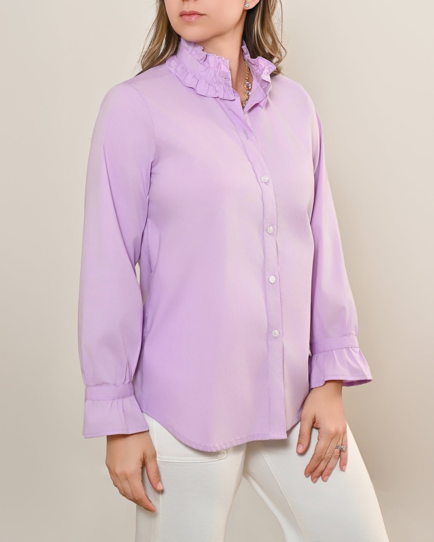 Camisa Ruffle Neck