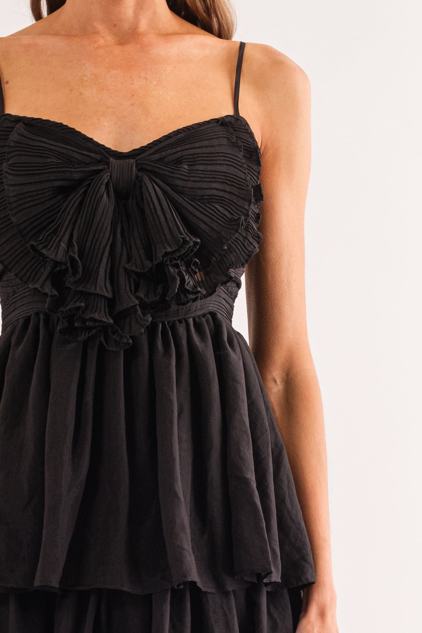 Vestido Pleated Bow