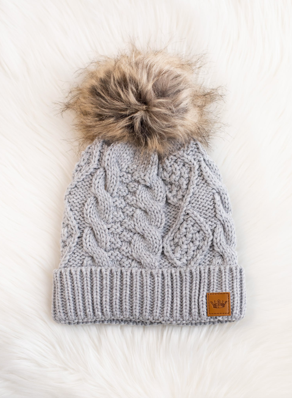 Gorro Cable Knit Gris