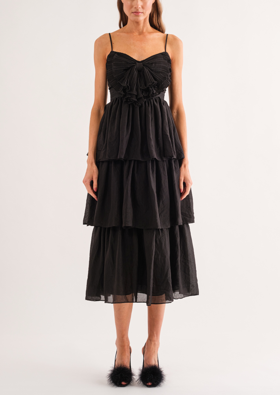 Vestido Pleated Bow