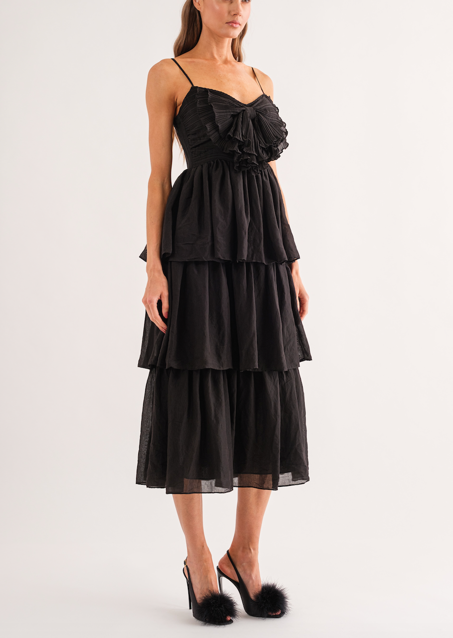 Vestido Pleated Bow
