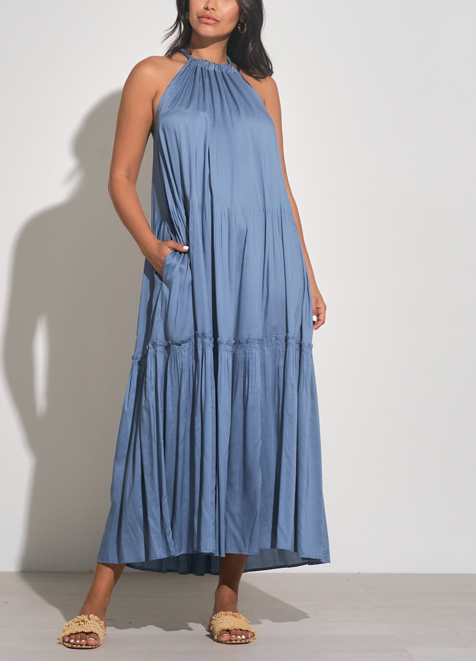 Deep Blue Vestido Maxi