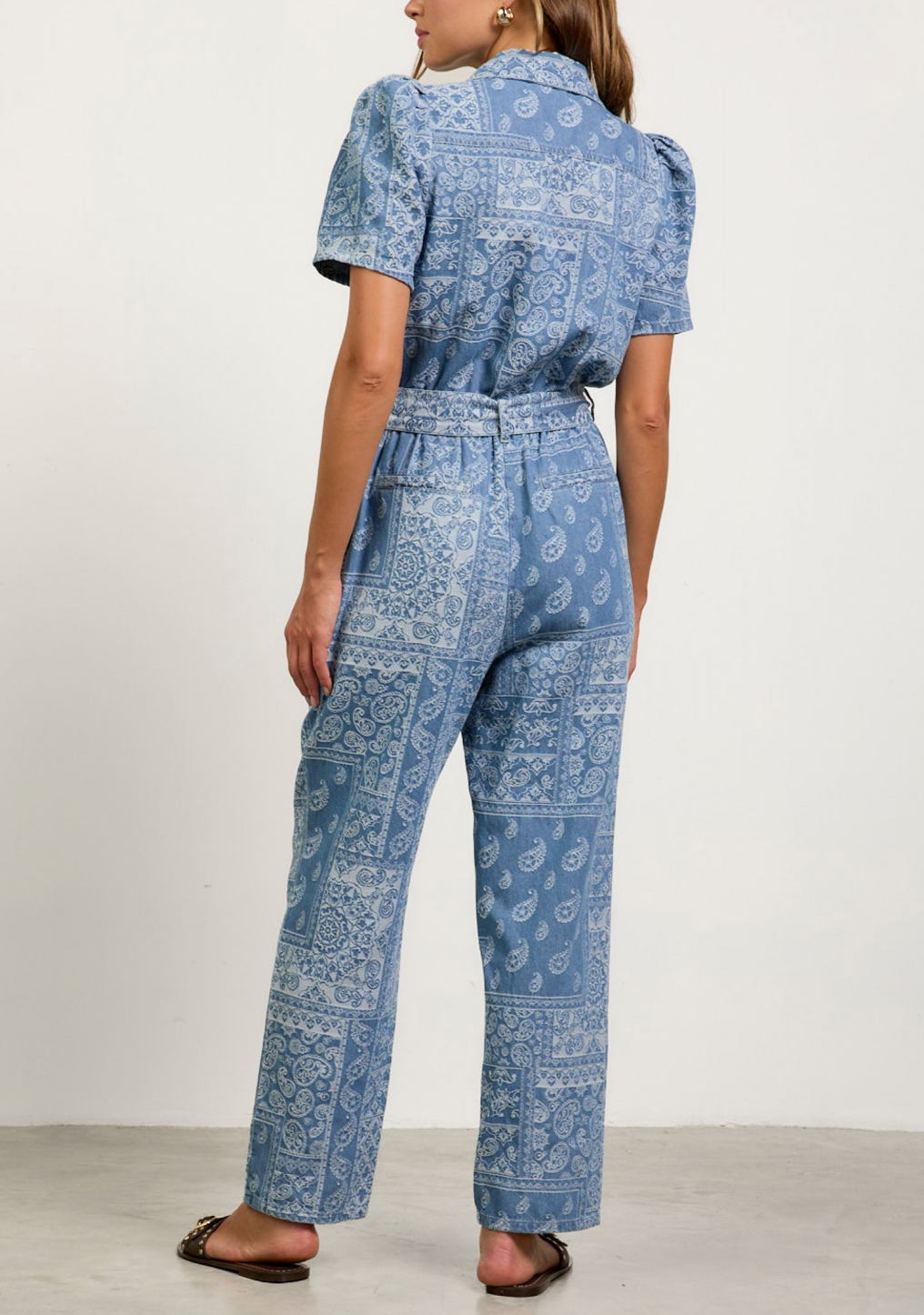 Denim Jacquard Jumpsuit