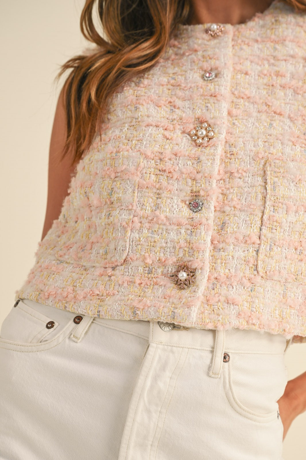 Tweed Rosé Top