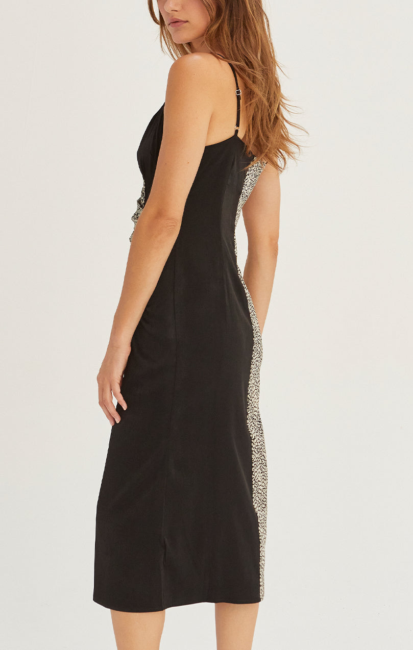 Vestido Animal Print Color Block