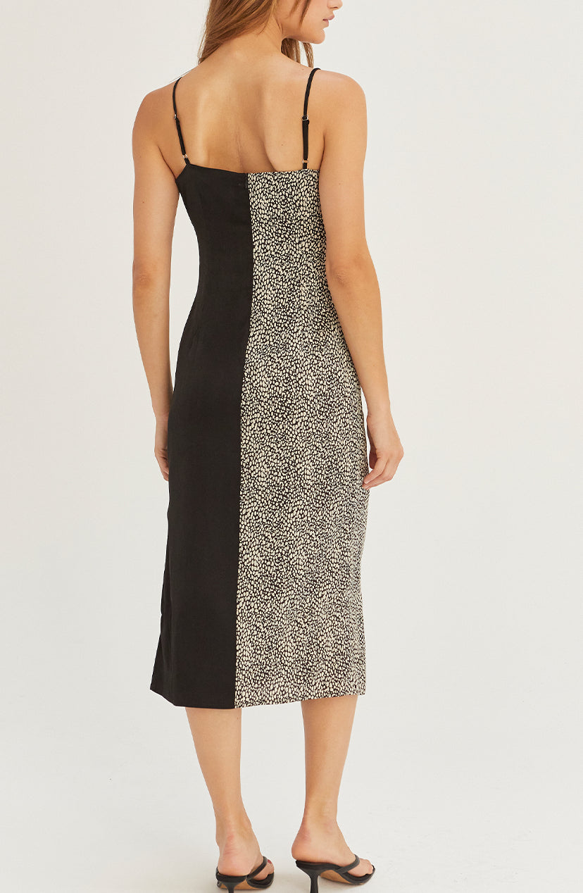 Vestido Animal Print Color Block