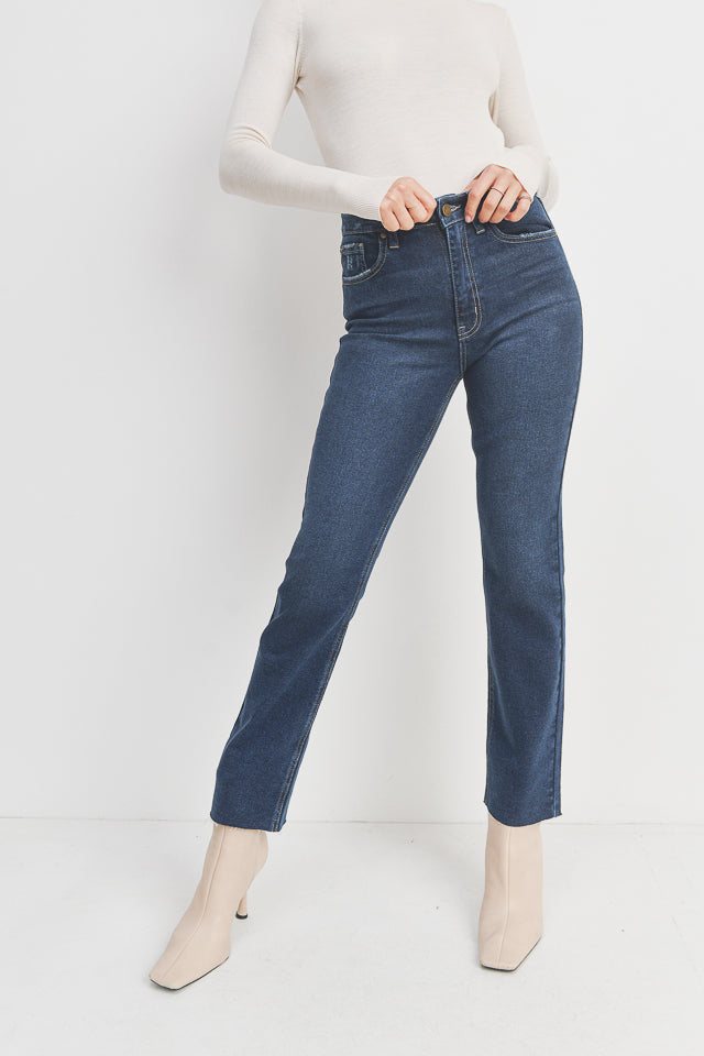 Cut-Off Straight Leg Jeans