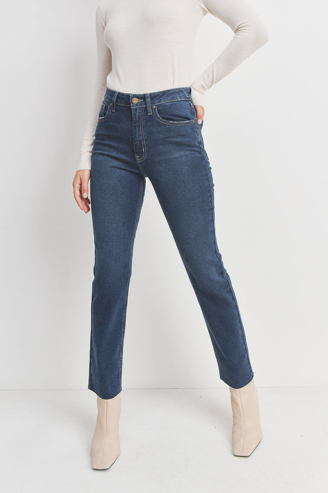 Cut-Off Straight Leg Jeans