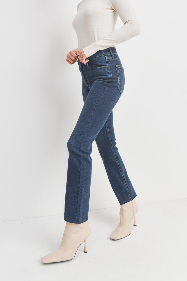 Cut-Off Straight Leg Jeans