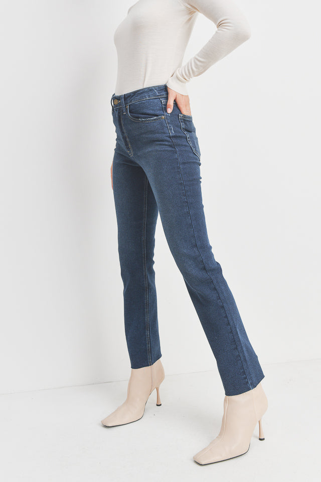 Cut-Off Straight Leg Jeans