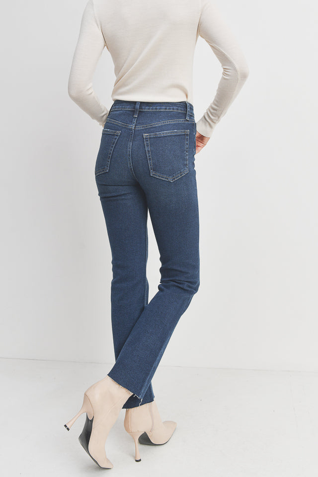 Cut-Off Straight Leg Jeans
