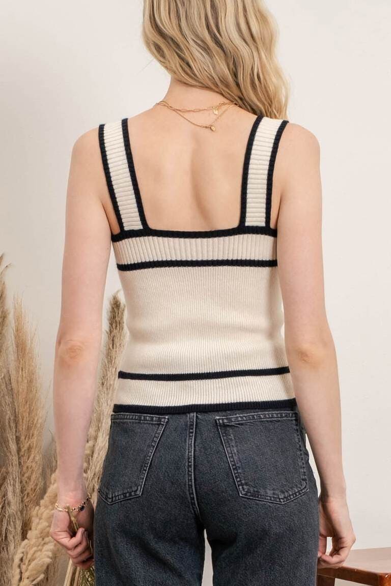 Contrast Knit Top