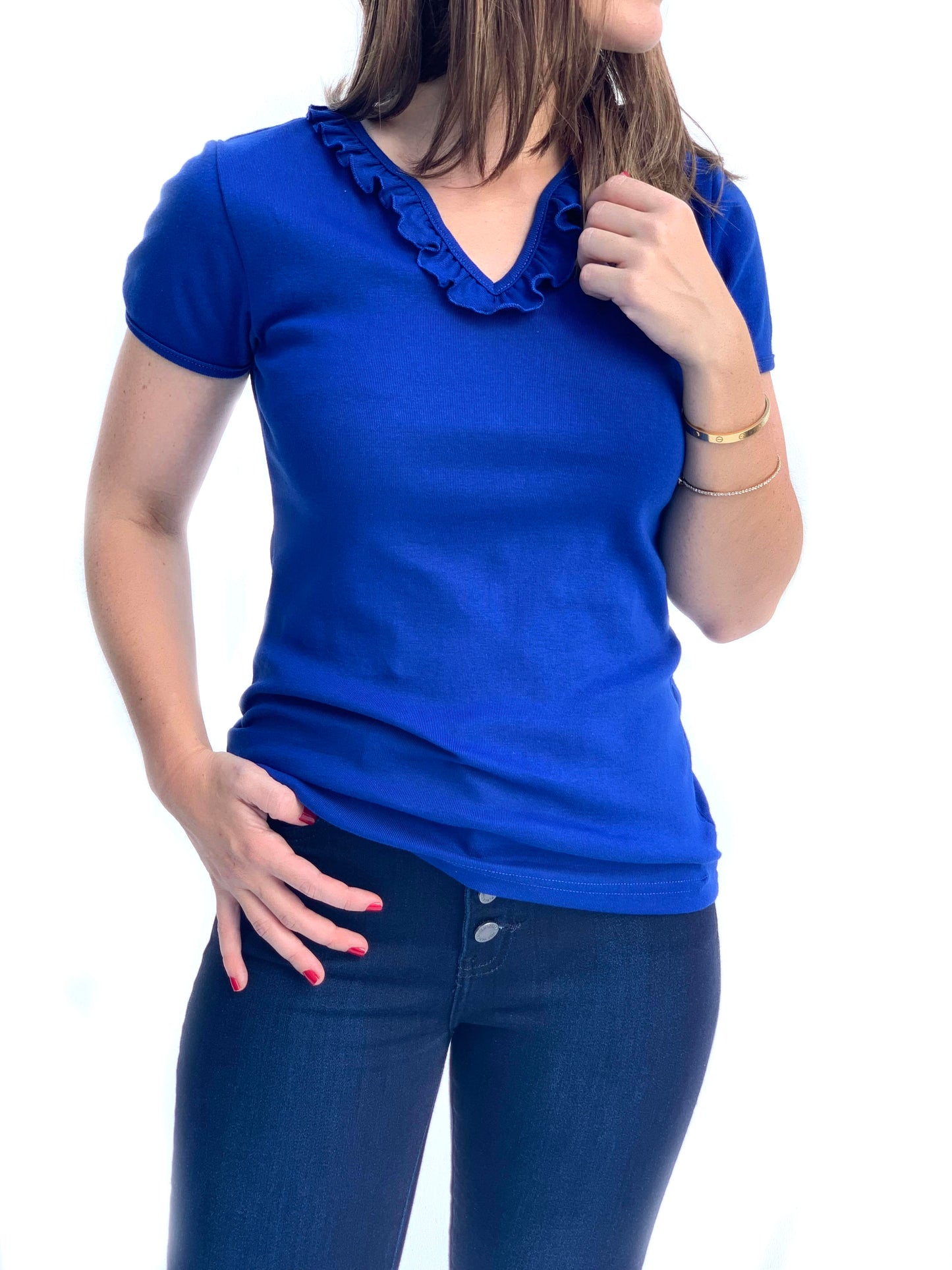 Ruffle Neck Top