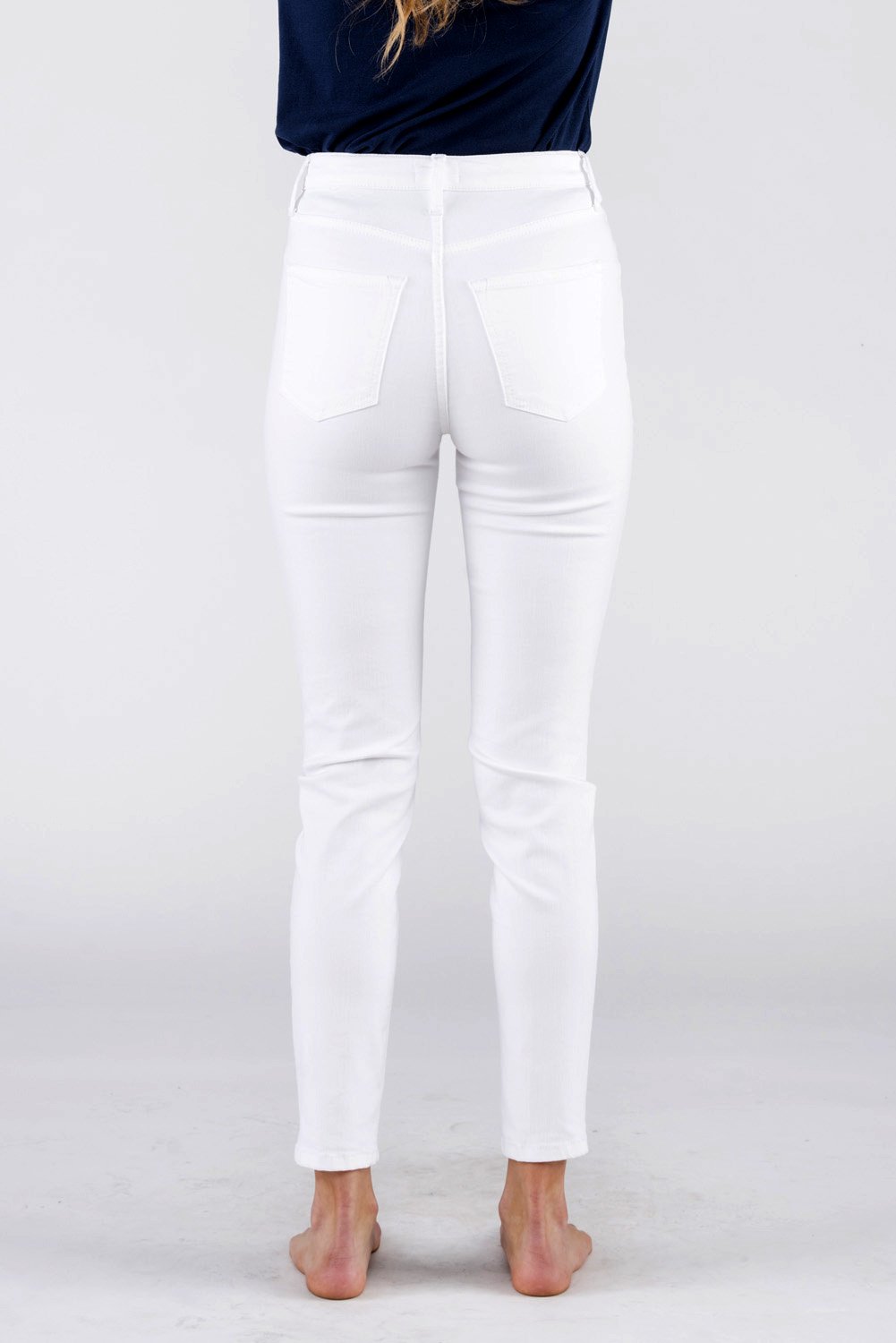 White High Rise Skinny