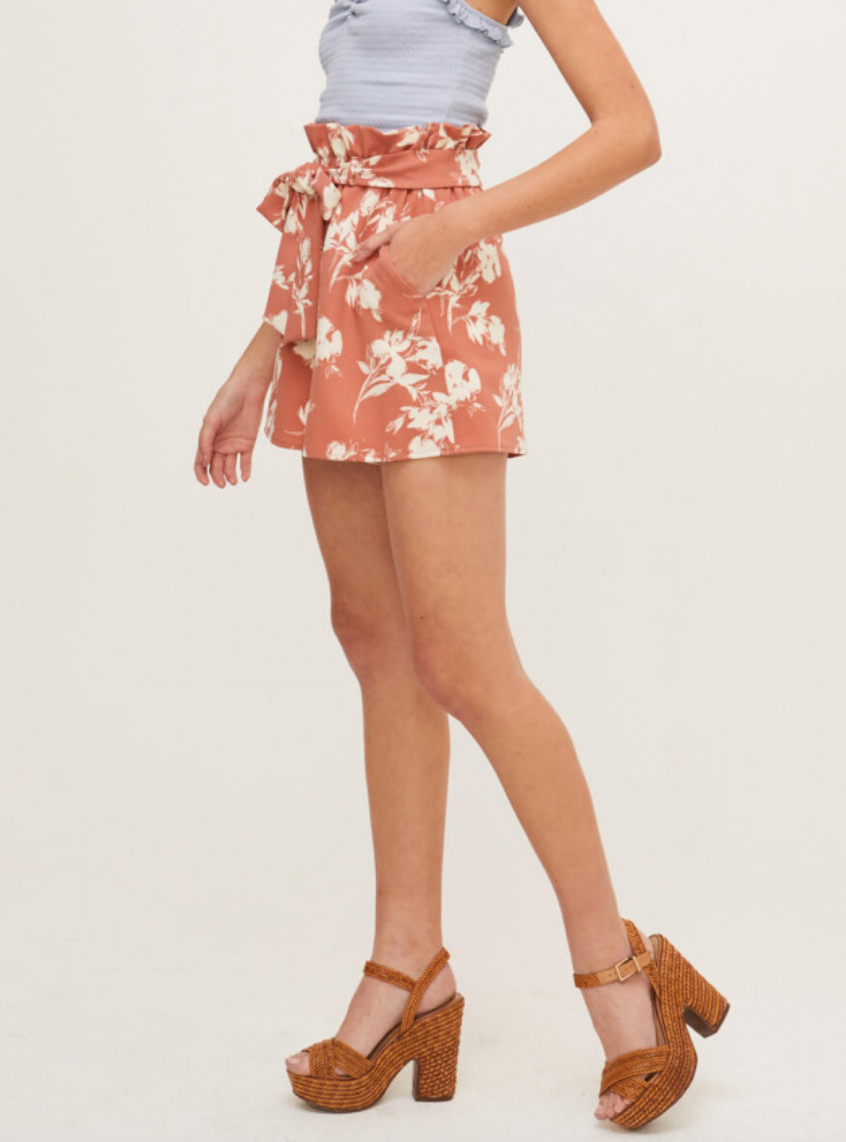 Brick Flower Shorts