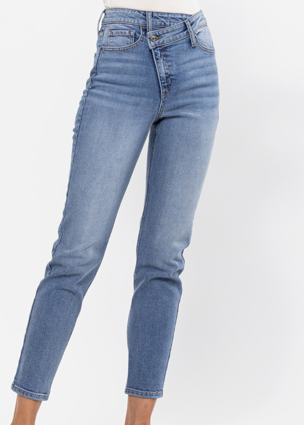High Rise Cross Fly Jeans