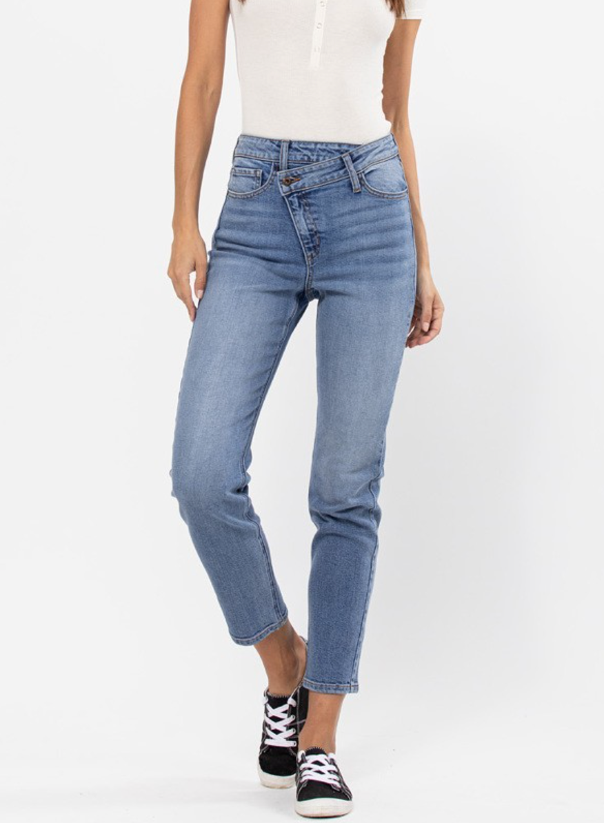 High Rise Cross Fly Jeans