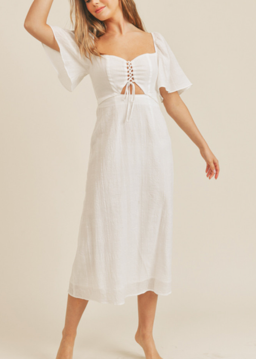 Tie Front Midi Dress