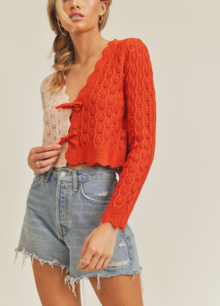 Color Block Bow Sweater