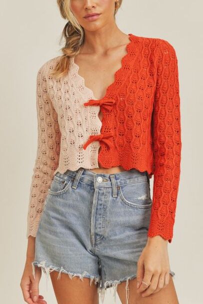 Color Block Bow Sweater