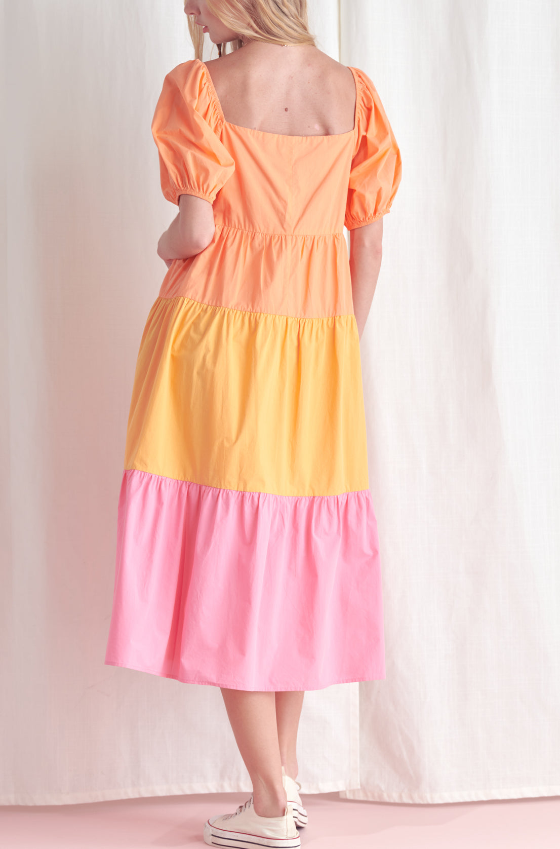 Three Tone Midi Dress