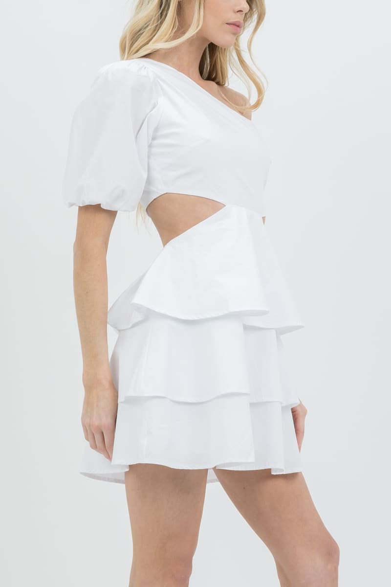Vestido Poplin One Shoulder
