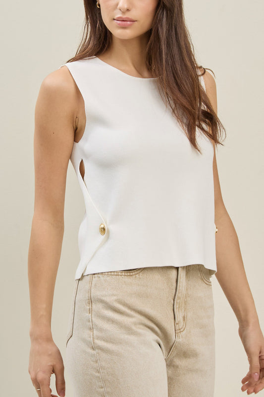 Side Gold Sweater Top