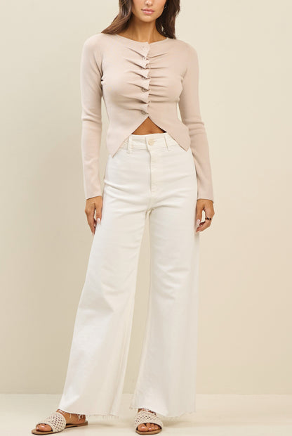 Pleated Sweater Top