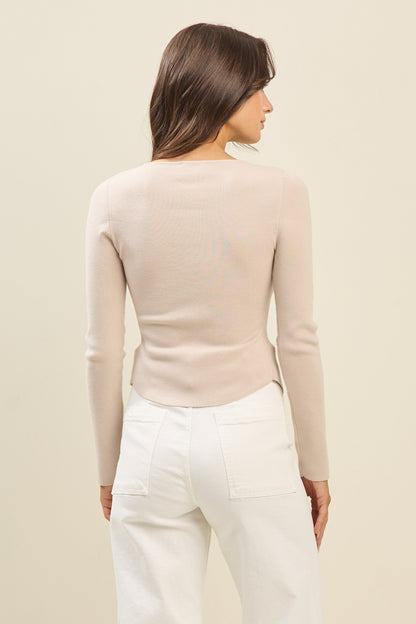 Pleated Sweater Top