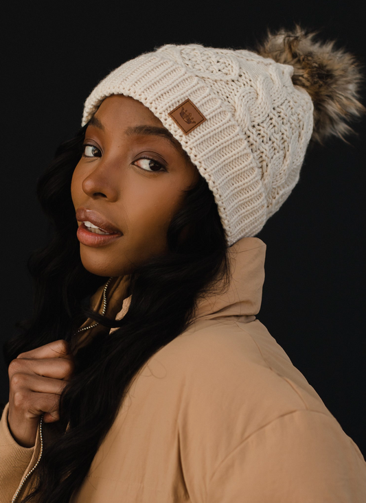 Gorro Cable Knit Ivory