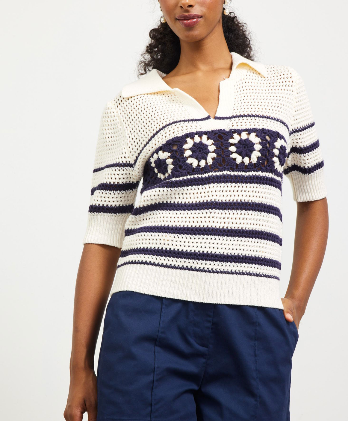 Pointelle Knitted Top