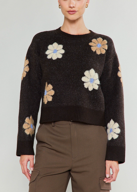 Brown Daisy Sweater