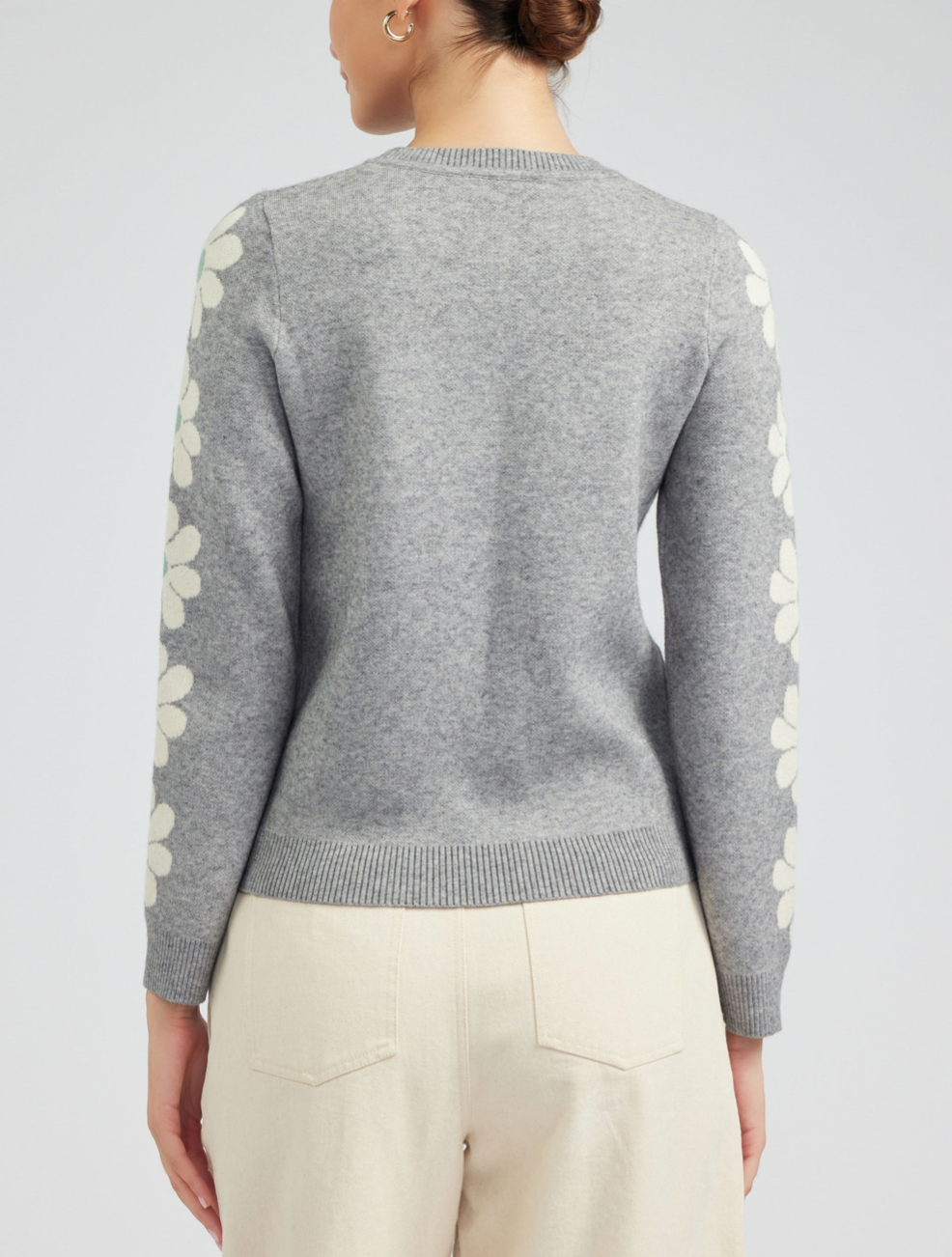 Gray Retro Daisy Sweater