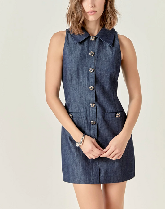 Vestido Denim Collared