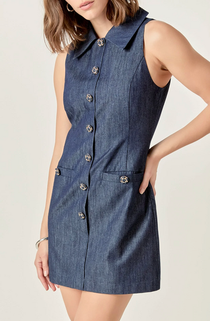 Vestido Denim Collared
