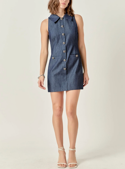 Vestido Denim Collared