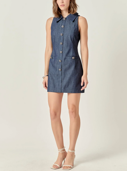 Vestido Denim Collared