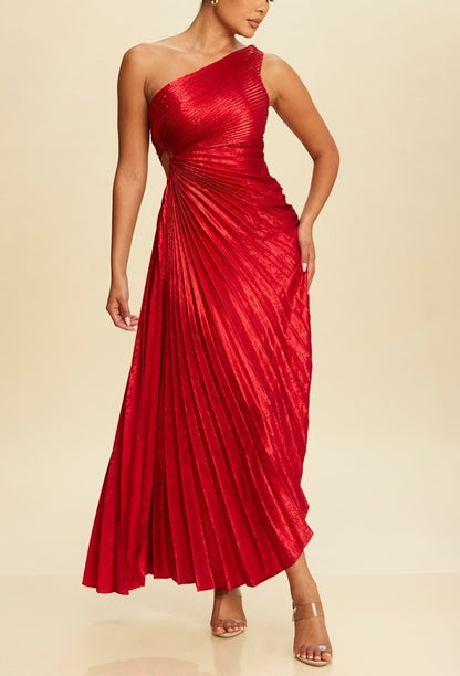 Satin Red Midi Dress