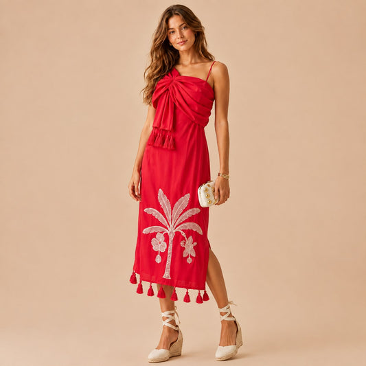 Vestido Palma Brocada