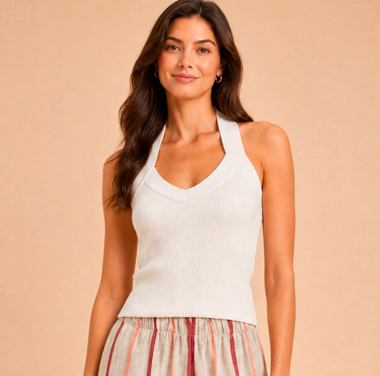 Tank Top Halter Blanco