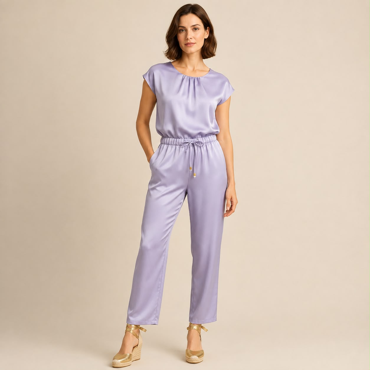 Pantalón Satinado con lacito