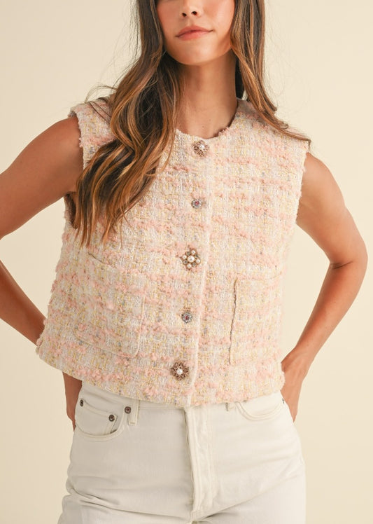 Tweed Rosé Top