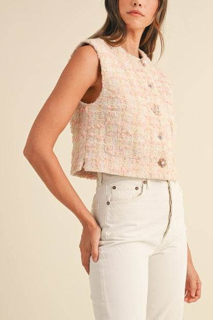 Tweed Rosé Top