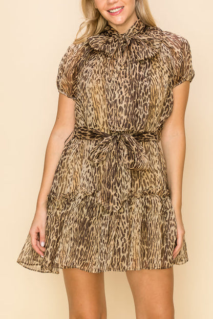Chiffon Animal Print Dress
