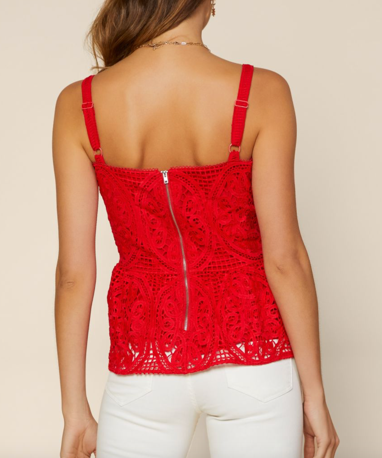 Fiery Red Lace Top