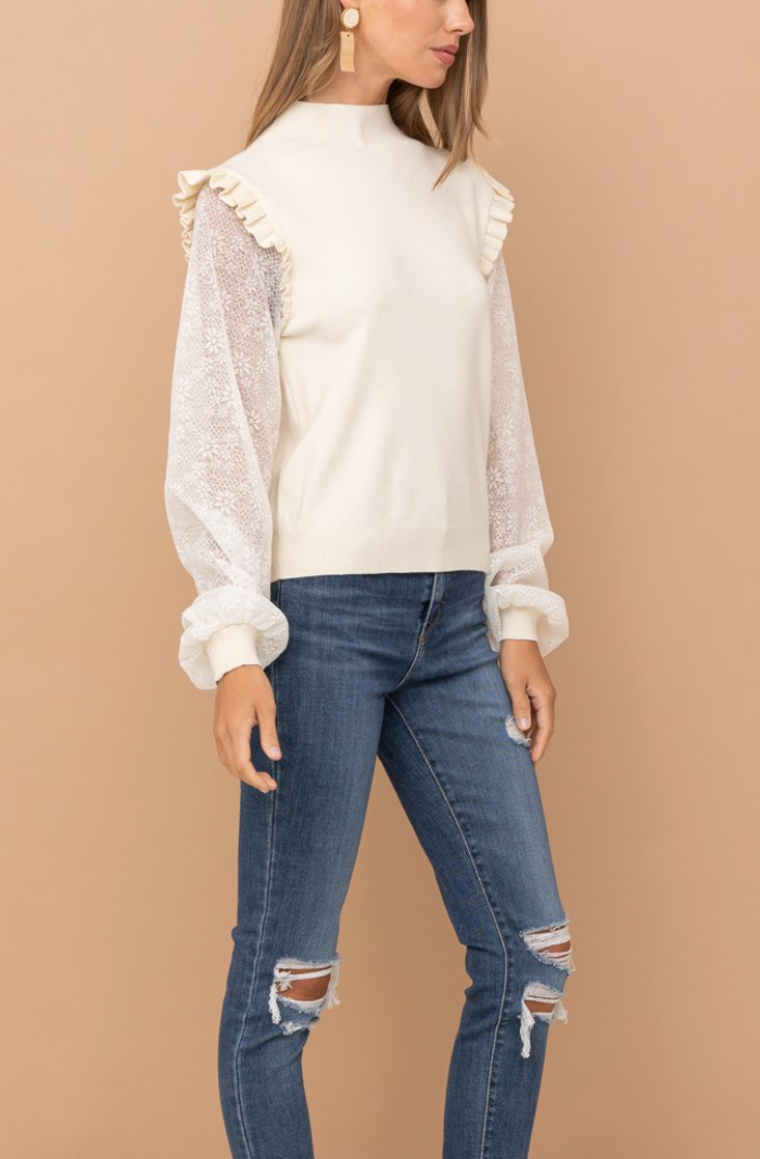Contrast Lace Sweater