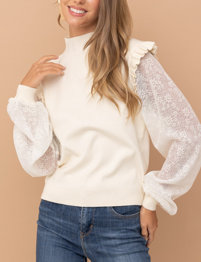 Contrast Lace Sweater